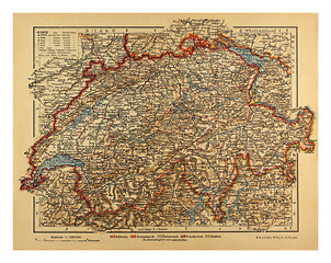 Image showing Vintage Switzerland Map from 1900