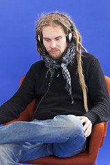 Image showing Man listens to music