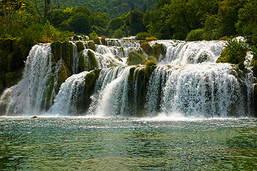 Image showing famous waterfall in national park krka - croatia