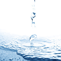 Image showing Water spurt before touching surface