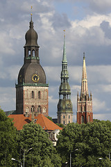 Image showing Three towers of Riga