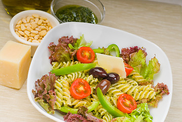 Image showing italian fusilli pasta salad