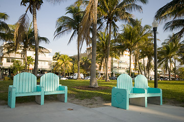 Image showing ocean drive  south beach park miami florida