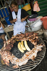 Image showing editorial street food vendor cooking leon nicaragua