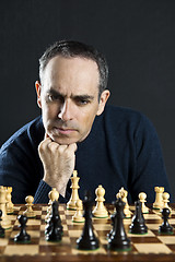 Image showing Man at chess board