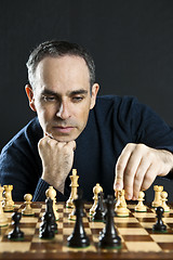 Image showing Man playing chess