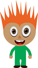 Image showing Red-haired boy in green costume