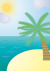 Image showing Exotic island with palm tree
