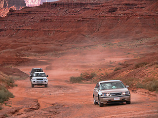 Image showing Road of Monument Valley at Sunset