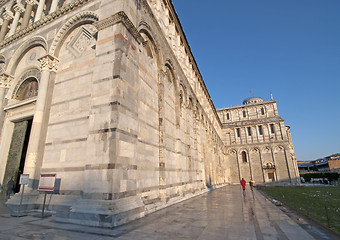 Image showing Light snow in Piazza dei Miracoli, Pisa, Italy