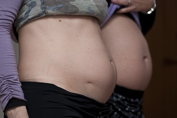 Image showing Bellies of Pregnant Women