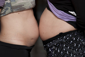 Image showing Bellies of Pregnant Women