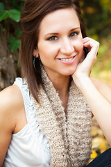 Image showing Beautiful autumn woman