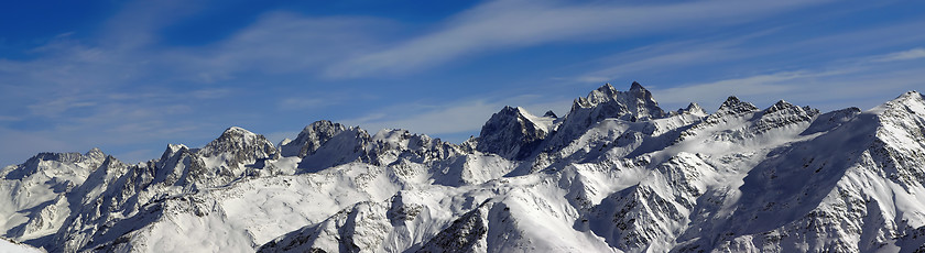 Image showing Panorama Caucasus Mountains. Elbrus Region.