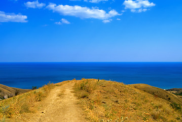 Image showing View from the hill on the sea