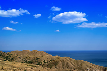 Image showing Hills and sea. 