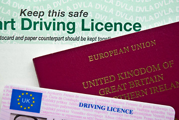 Image showing Passport and Licence