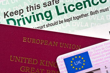 Image showing Passport and Licence