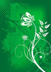 Image showing Grunge floral background