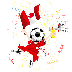 Image showing Canada Soccer Fan with Ball Head.