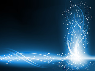 Image showing Blue Colorful Glowing Lines Background.