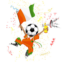 Image showing Cote d'Ivoire Soccer Fan with Ball Head. 