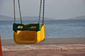 Image showing swing by the seaside