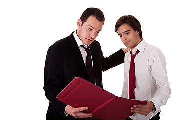 Image showing two businessmen talking about work