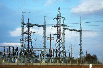 Image showing High-voltage substation