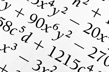 Image showing Algebra formulas close up.