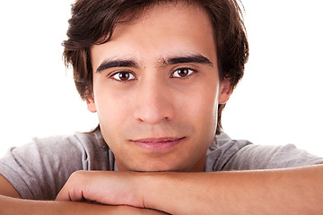 Image showing Portrait of a handsome young man thinking