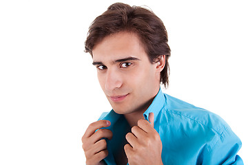 Image showing Handsome man, with blue shirt