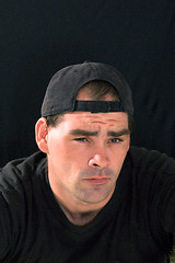 Image showing tough guy with furrowed brow