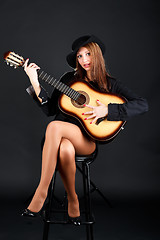 Image showing Woman with guitar.