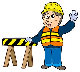 Image showing Cartoon construction worker