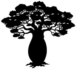 Image showing African tree silhouette