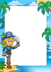 Image showing Frame with pretty pirate girl