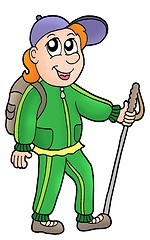 Image showing Cartoon hiker