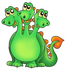 Image showing Green three headed dragon