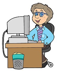 Image showing Cartoon office worker