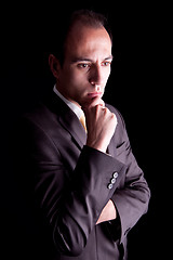 Image showing Young Business Man thinking