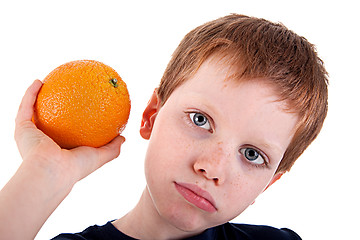 Image showing boy with a orange