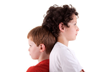 Image showing Young boy back to back