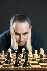 Image showing Man at chess board