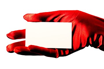 Image showing Blank Card & Red Glove