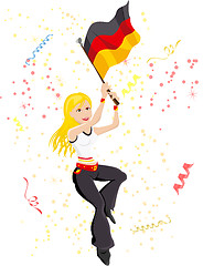 Image showing Germany Soccer Fan with flag. 