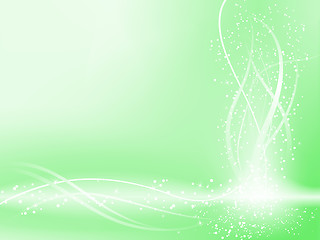 Image showing Green Beautiful Pastel Background with stars and swirls.