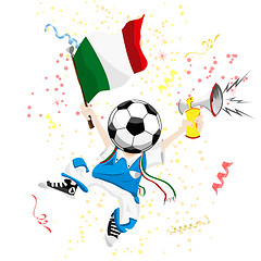 Image showing Italy Soccer Fan with Ball Head