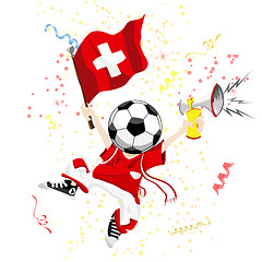Image showing Switzerland Soccer Fan with Ball Head.