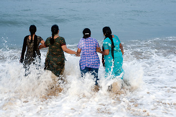 Image showing family having fun at a local beach